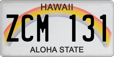 HI license plate ZCM131