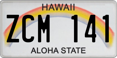 HI license plate ZCM141
