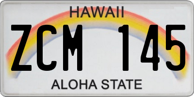 HI license plate ZCM145