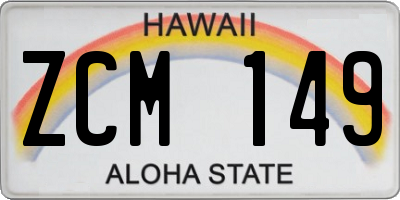 HI license plate ZCM149