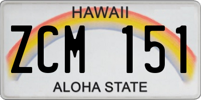 HI license plate ZCM151