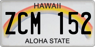 HI license plate ZCM152