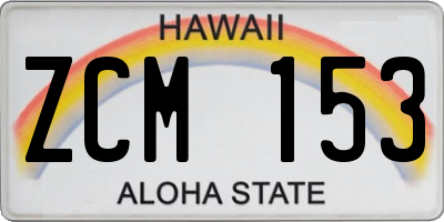 HI license plate ZCM153