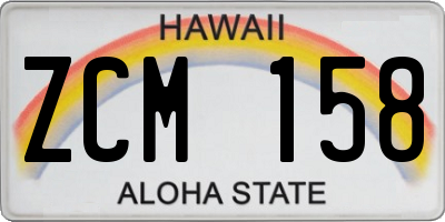 HI license plate ZCM158