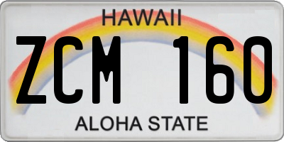 HI license plate ZCM160