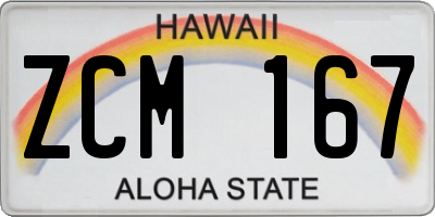 HI license plate ZCM167