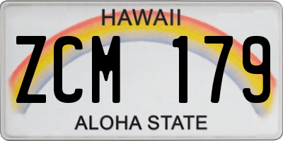 HI license plate ZCM179