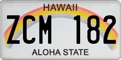 HI license plate ZCM182