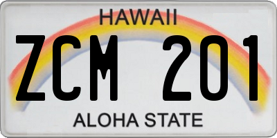 HI license plate ZCM201