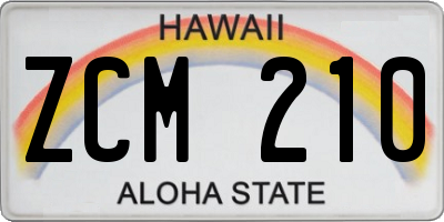 HI license plate ZCM210