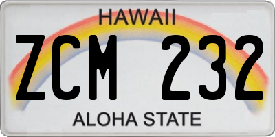 HI license plate ZCM232