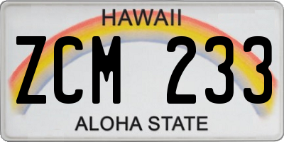 HI license plate ZCM233