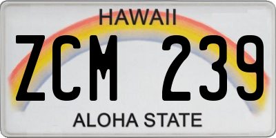 HI license plate ZCM239