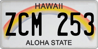 HI license plate ZCM253
