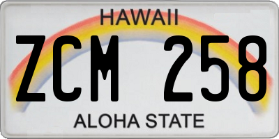 HI license plate ZCM258