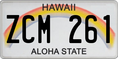 HI license plate ZCM261