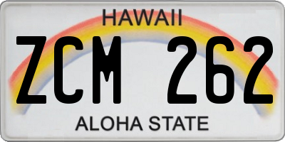HI license plate ZCM262