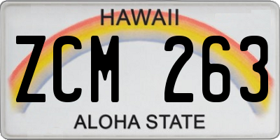 HI license plate ZCM263
