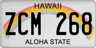 HI license plate ZCM268