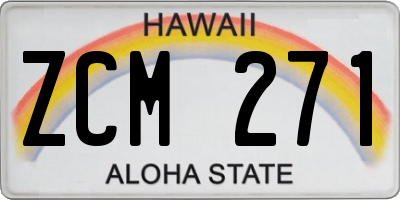 HI license plate ZCM271