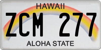 HI license plate ZCM277