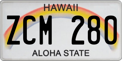 HI license plate ZCM280