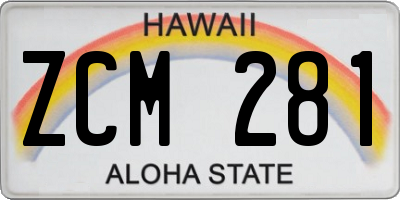 HI license plate ZCM281
