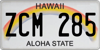 HI license plate ZCM285