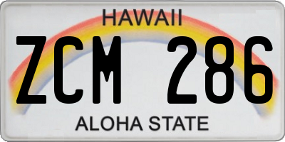 HI license plate ZCM286