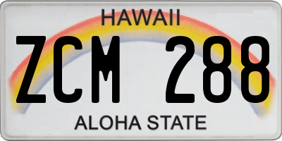 HI license plate ZCM288