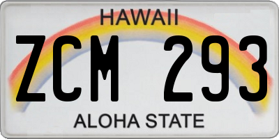 HI license plate ZCM293