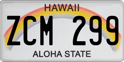 HI license plate ZCM299
