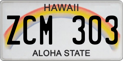 HI license plate ZCM303