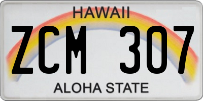 HI license plate ZCM307