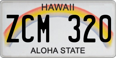 HI license plate ZCM320