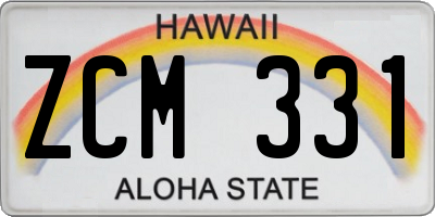 HI license plate ZCM331