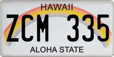 HI license plate ZCM335