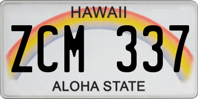 HI license plate ZCM337