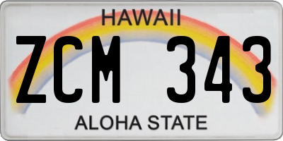 HI license plate ZCM343