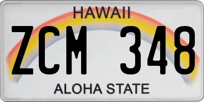 HI license plate ZCM348