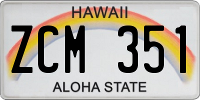 HI license plate ZCM351