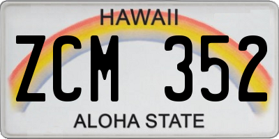 HI license plate ZCM352