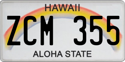 HI license plate ZCM355