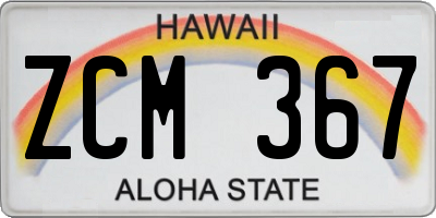 HI license plate ZCM367