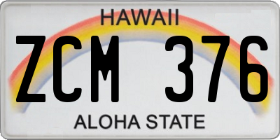 HI license plate ZCM376