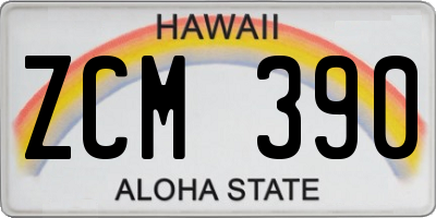 HI license plate ZCM390