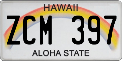 HI license plate ZCM397