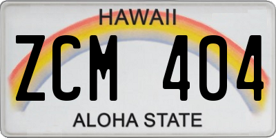 HI license plate ZCM404