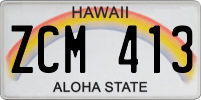 HI license plate ZCM413