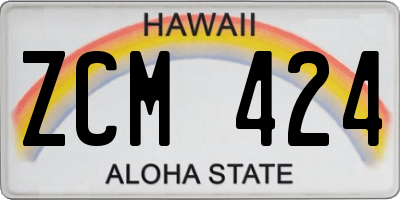 HI license plate ZCM424